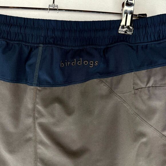 birddogs Lined Athletic Shorts Mens Gray Blue Elastic Waist Draw String Logo M - Picture 7 of 11